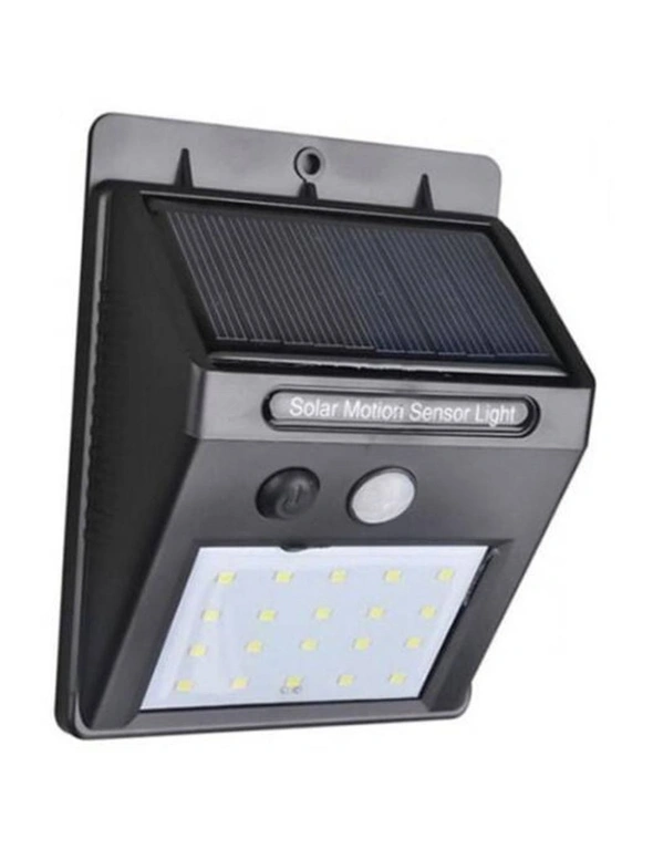 Solar Light 20 Led Human Body Induction Outdoor Garden Lamp- Black, hi-res image number null