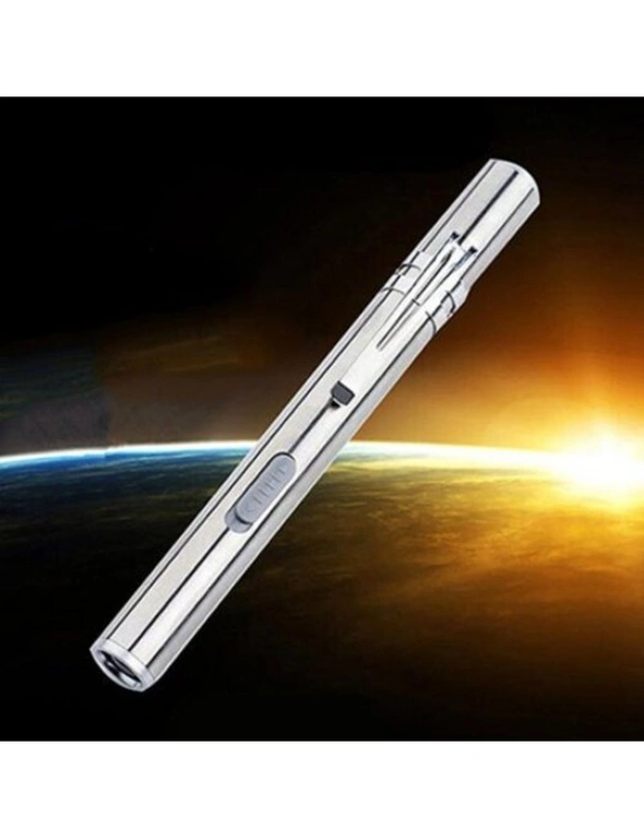 Led Usb Charging Flashlight For Outdoor Use- Silver, hi-res image number null