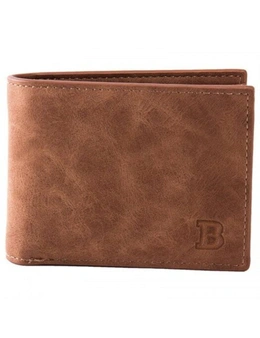 Yajianmei Ls685 Men's Short Wallet Casual Vintage Coin Bag- Coffee