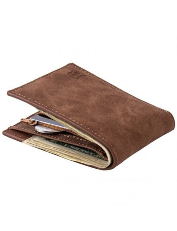 Yajianmei Ls685 Men's Short Wallet Casual Vintage Coin Bag- Coffee, hi-res image number null