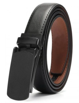 Men's Fashion Urban Business Automatic Buckle Belt- Black 120Cm