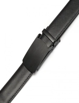 Men's Fashion Urban Business Automatic Buckle Belt- Black 120Cm