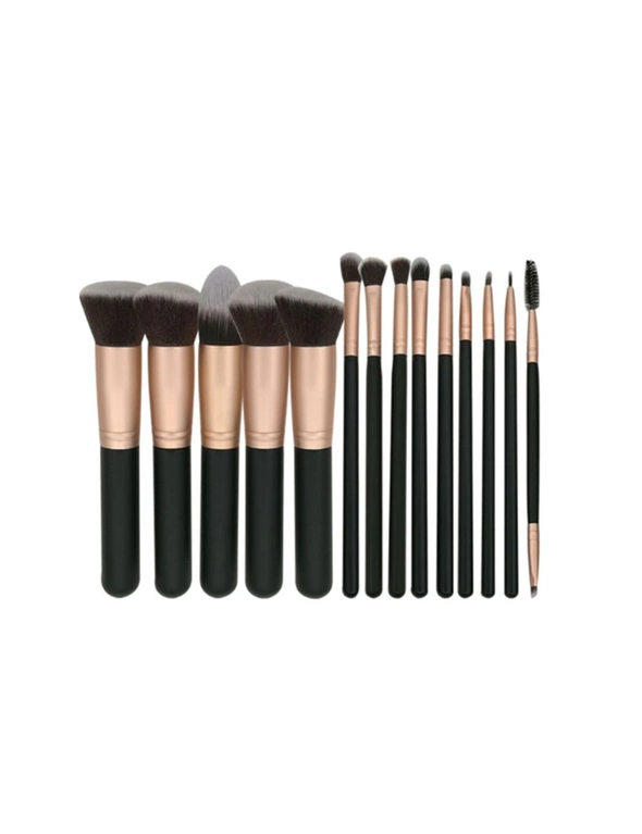 14Pcs Makeup Brushes Set Powder Foundation Eyeshadow Make Up Brushes - Rose Gold - Standard, hi-res image number null