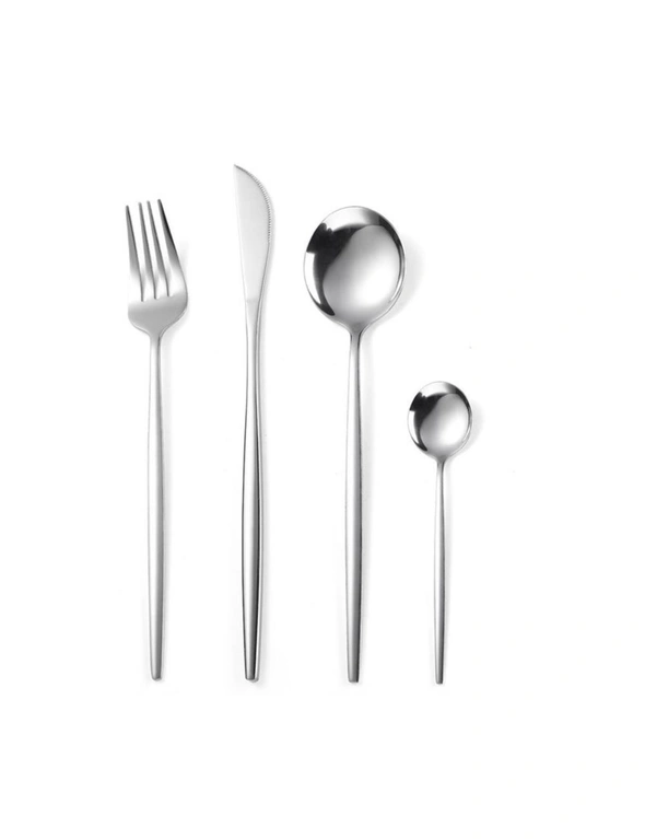 2 Sets of 304 Stainless Steel Cutlery Set Dinnerware Kitchen Silverware Steak Knife Tableware Spoon Fork - Standard, hi-res image number null