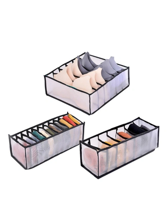 3Pcs Pack Underwear Sock Bra Storage Organiser Ver 2 - Standard