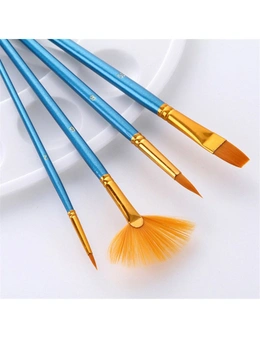 4Pcsset Blue Bar Nylon Hair Paint Brush Set Flabellum Pointed Tip Artist Gouache Watercolor Acrylic Oil Painting Supplies