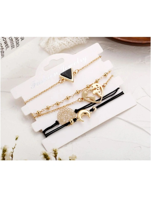 5Pcs Triangular Love Map Bracelet And Footchain Jewelry, hi-res image number null