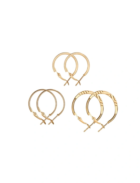 9 Pairs Of Retro Earrings Fashionable Earrings Combination Suit - Gold, hi-res image number null