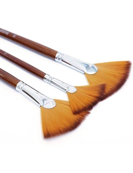 9Pcsset Fan Artist Paint Brushes Set Anti-Shedding Nylon Hair Wood Long Handle Paint Brush For Acrylic Watercolor Oil Painting