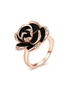 Austrian Crystal Rose Gold With Diamonds Black Rose Ring, hi-res