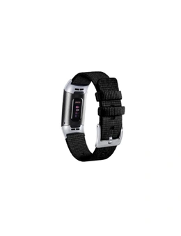 Bands Compatible With Fitbit Charge 3Woven Fabric Breathable Watch Strap - Black