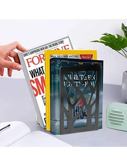 Black Metal Non-Slip Bookend Bracket Heavy Book End Office Book Stopper Desk Organizer Book Holder Bookends Office Accessories