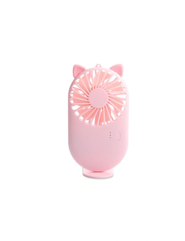 Cartoon Mini Usb Fan Pocket Handheld Silent Portable Ultra-Thin Air Cooler Small Personal Portable Fan-Pink - Pink, hi-res image number null
