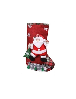 Christmas Stockings Santa Elk Snowman Lovely Gift Bag For Children Fireplace Tree Decoration Red Santa