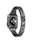 Compatible For Apple Watch Iwatch4 Stainless Steel Metal Five Beads Two Rows Of Diamond Strapreplacement Strap-38Mm-Black - Black, hi-res