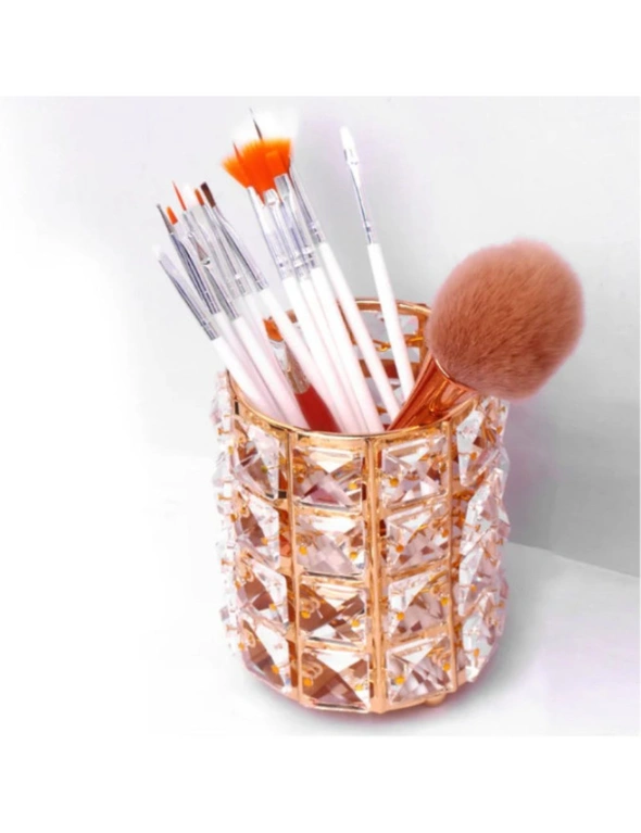 Cosmetic Brush Organizer Box Crystal Makeup Brushes Nail Pen Holder Container Cosmetic Organizer Clear Pen Pot, hi-res image number null
