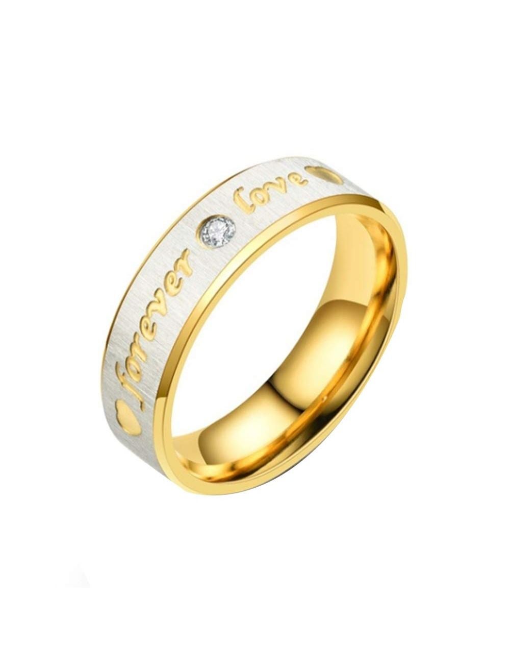 Stainless Steel Couple Rings Engrave Forever Love Men Women Jewellery ...