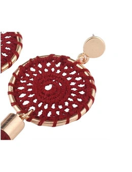Elegant Paisley Inspired Embroidery Long Tassel Earrings