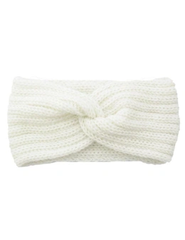 Fashion Knitted Crosshairs Earmuffs Handmade Knitted Headbands Flat Fashion Warm Winter Autumn Hair Accessories For Women-10 - White