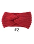 Fashion Knitted Crosshairs Earmuffs Handmade Knitted Headbands Flat Fashion Warm Winter Autumn Hair Accessories For Women-2 - Red, hi-res