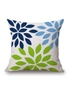 Green & Blue & Navy Cotton & Linen Pillow Cover, hi-res