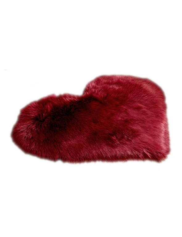 Heart-Shaped Artificial Fur Rug Carpet Mat - Purple - 60X60cm, hi-res image number null
