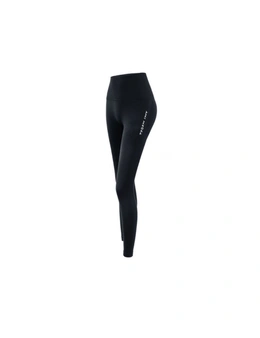 High Waist Yoga Pants Abdominal Control Exercise Women Running Yoga Tights Tummy Control Workout Leggings-Black - Black