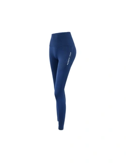 High Waist Yoga Pants Abdominal Control Exercise Women Running Yoga Tights Tummy Control Workout Leggings-Blue - Blue