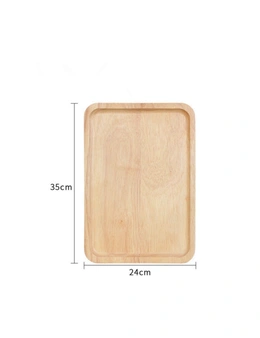 Home Decoration Plates Japanese Rectangle Rubber Wood Pan Fruit Dishes Saucer Tea Dessert Dinner Bread Storage Plate Tray