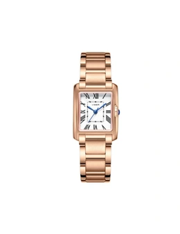 L1058-H Fashion Simple Watch Female Leisure Waterproof Quartz Watch Trend Steel Band Square Watch-Gold