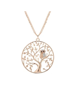 Lady's Necklace Fashion Hollow Life Tree Sweater Chain - Gold