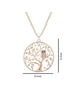 Lady's Necklace Fashion Hollow Life Tree Sweater Chain - Gold