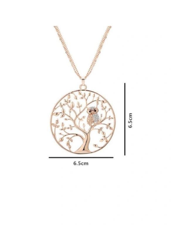 Lady's Necklace Fashion Hollow Life Tree Sweater Chain - Gold, hi-res image number null