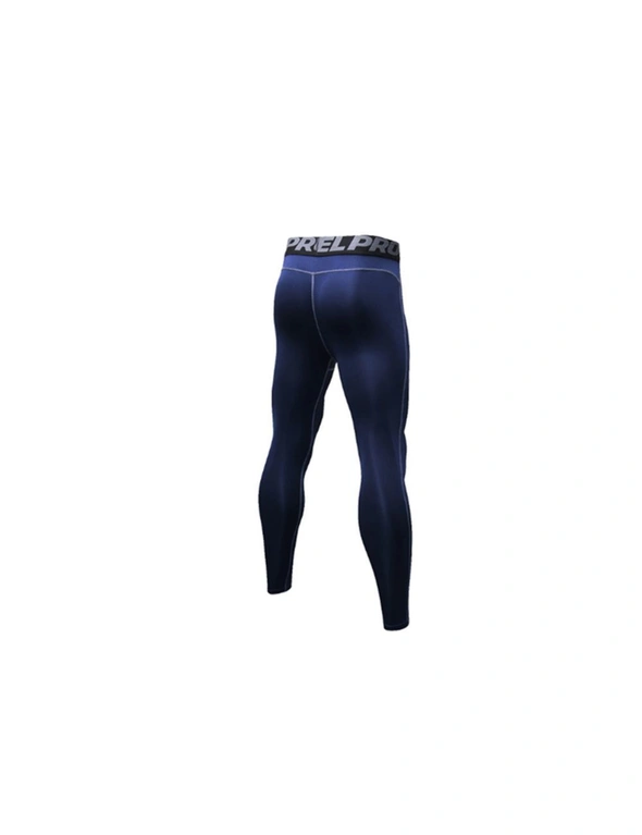 Men's Compression Pants Baselayer Cool Dry Sports Tights Leggings - Navy, hi-res image number null