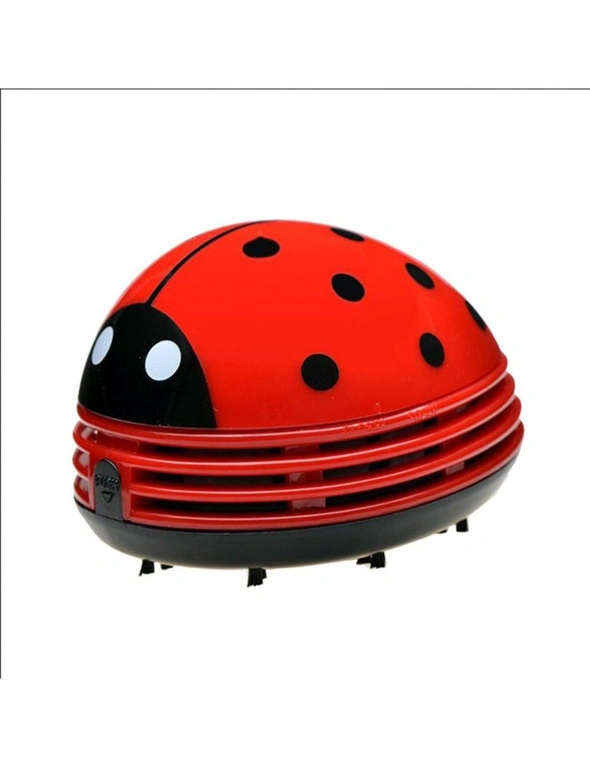 Mini Cute Ladybug Desktop Vacuum Cleaner Dust Collector For Home Office Table Cleaning Brush Mini Size Abs, hi-res image number null