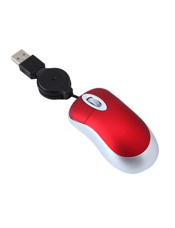 Mini Portable Optical Wired Mouse Professional Usb Retractable Cable Computer Mouse Gaming Mouse Ergonomic Mice For Pc Laptop, hi-res image number null