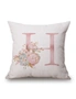 Pink Letter ??H?? &Flowers Pretty Cushion Cover, hi-res