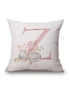 Pink Letter ??Z?? &Flowers Pretty Cushion Cover, hi-res