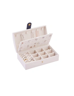 Portable Simple Earring Jewelry Box Small Earring Ring Multifunctional Jewelry Storage Box Suitable For Travel-White