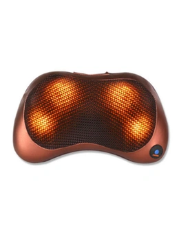 Shiatsu Back And Neck Massager Kneading Massage Pillow With Heat For Shoulders Lower Back Calf Use At Home-4 - Brown