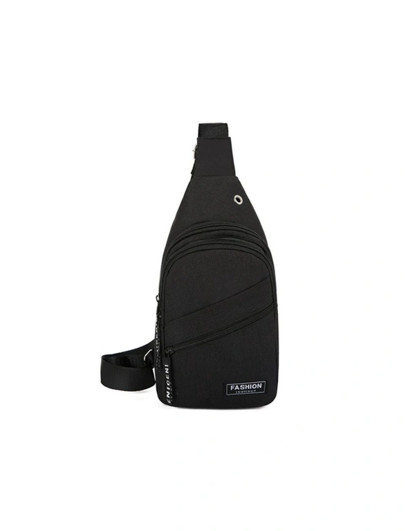 Sling Bag Shoulder Crossbody Chest Bags Lightweight Outdoor Sport Travel Backpack Daypack For Men Women-Black - Black, hi-res image number null