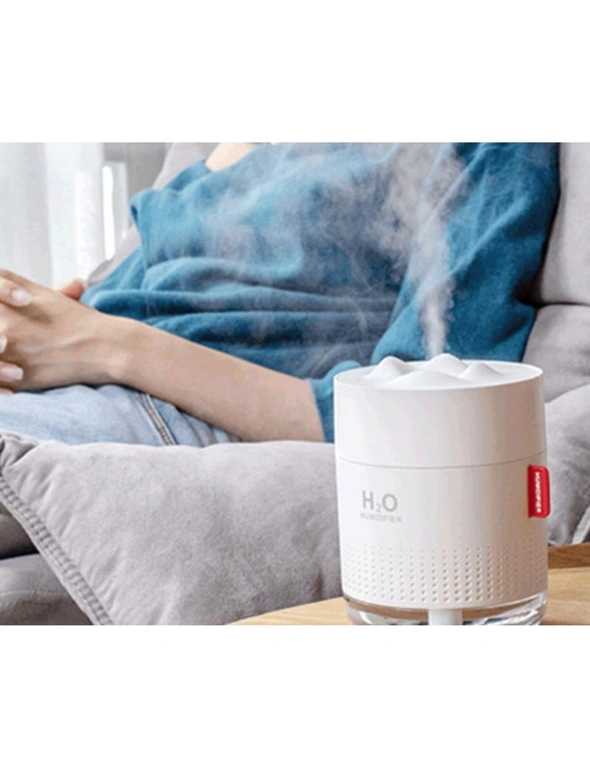 Snow Mountain Humidifier With Usb Night Light Air Purification Humidifier Child Bedroom Office Usb Humidification-Blue - Blue, hi-res image number null