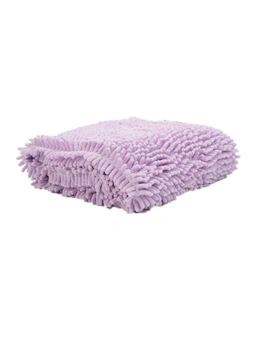 Soft Water Absorption Chenille Bath Towel For Pet Dog Cat Cleaning Massage Washing Purple L