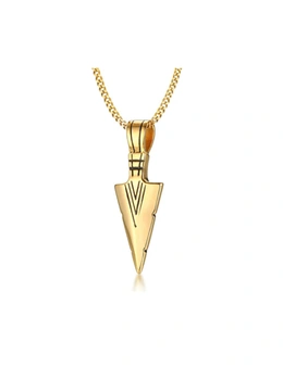 Stainless Steel Pendant Arrow Symbol Men's Pendant Necklace - Gold