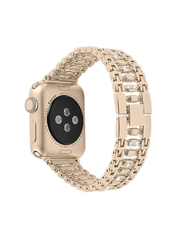 Stylish Metallic Shiny Watch Steel Strap For Apple Watch With Apple Watch5 4 3 2 1-1 - Nude