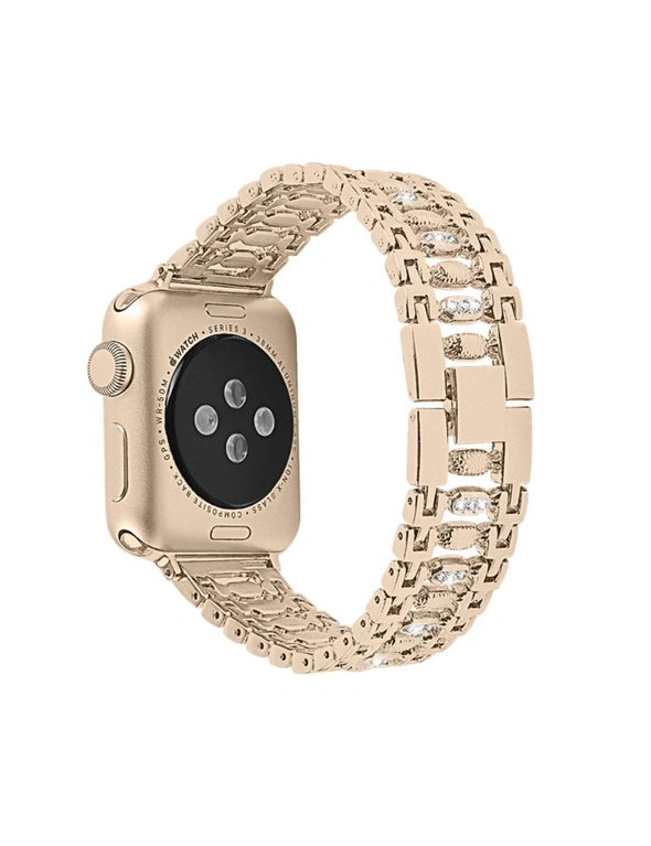 Stylish Metallic Shiny Watch Steel Strap For Apple Watch With Apple Watch5 4 3 2 1-1 - Nude, hi-res image number null