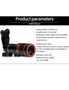 Universal 12X Telephoto Mobile Phone Focusing Zoom Telescope Head External Hd Camera 12 Times Lens-Black, hi-res