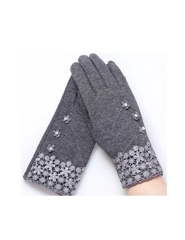 Women's Fashion Warm Winter Thick Gloves With Button, hi-res image number null