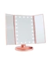 Pink Tri-Fold Led Magnifying Makeup Mirror - Pink, hi-res