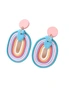 Cute Macaron Rainbow Acrylic Earrings - Multicolour - One Size, hi-res